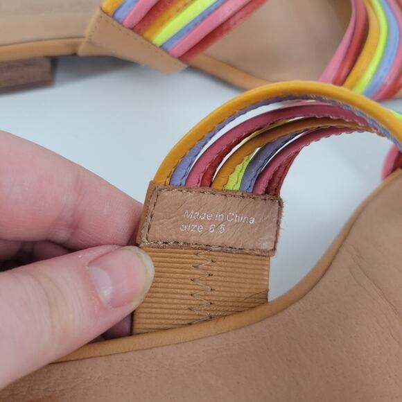 Madewell Rainbow The Meg Leather Slide Sandals 6.5 - Picture 9 of 11